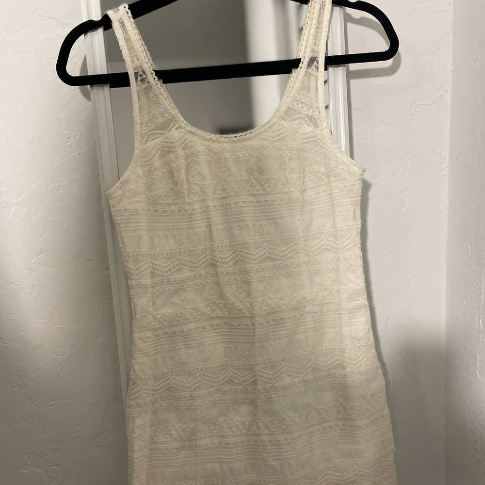 Small white lace tank dress